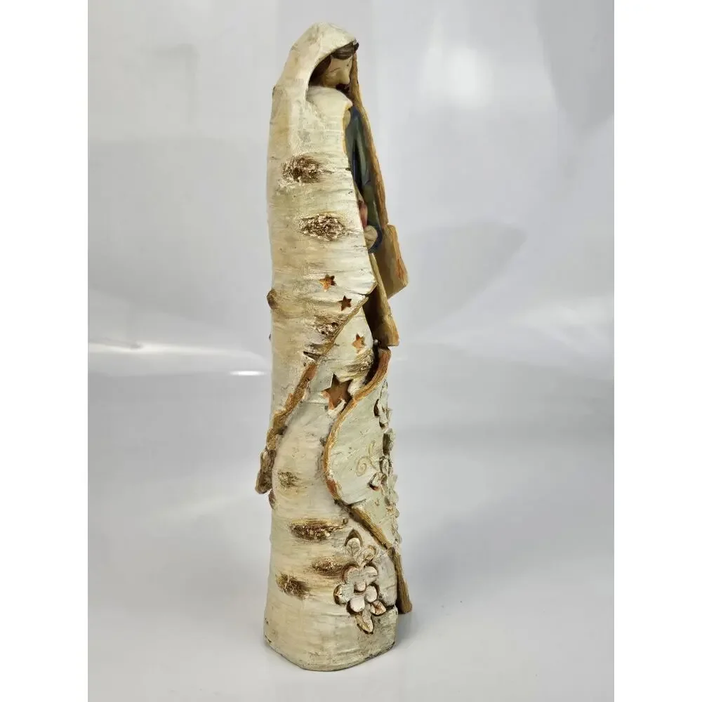 Nativity Jesus Family Carved Tree‎ Bark Design 10